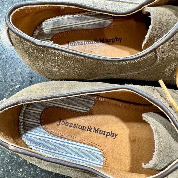 Johnston Murphy Suede Cap Toe Oxfords. Tan. Size 12 display picture 3